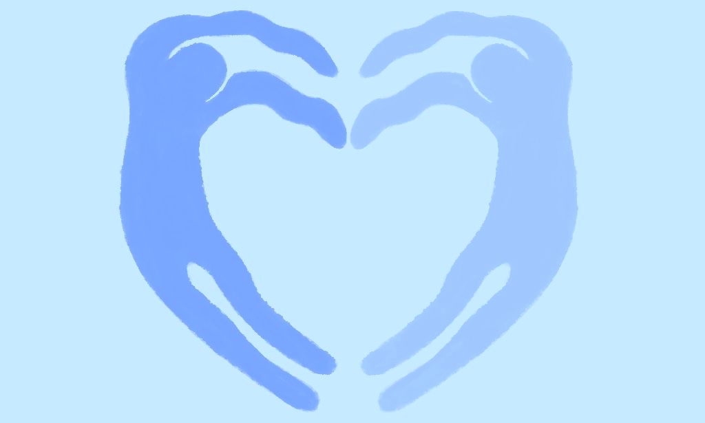 Nostos - Illustration of people making a heart