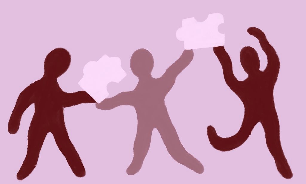 Nostos - Illustration of People Holding Puzzle Pieces